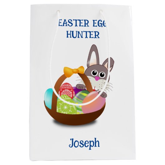 Bunny Oaster Egg Hunt Basket Mittlere Geschenktüte (Vorderseite)