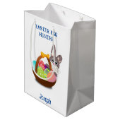 Bunny Oaster Egg Hunt Basket Mittlere Geschenktüte (Rückseite Schrägansicht)