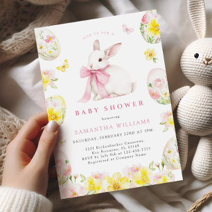 Bunny Oaster Girl Baby Shower Einladung