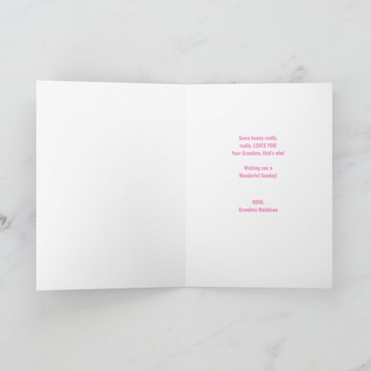 Bunny Oaster Grüße an die Enkelin Karte (Innenseite)