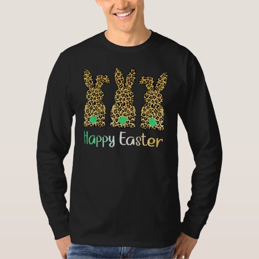 Bunny Oaster Leopard Kariert Buffaliner Kaninchen T-Shirt (Vorderseite)