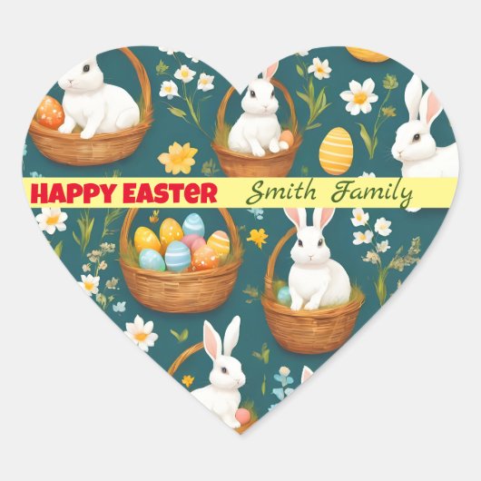 Bunny Oaster Moderne Sammlung Herz-Aufkleber (Vorderseite)