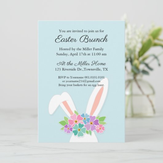 Bunny Oaster Party Einladung (Stehend Vorderseite)