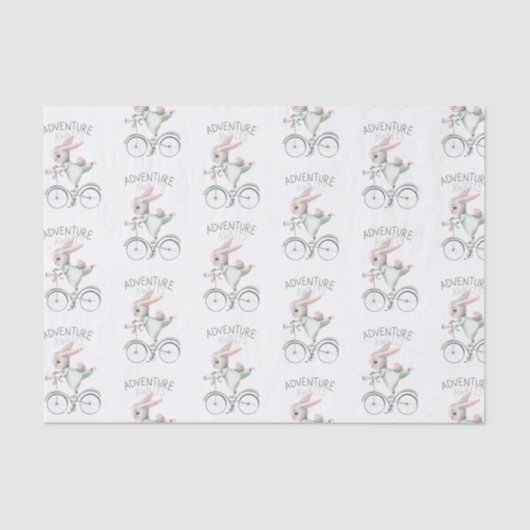 Bunny on Bicycle Adventure erwartet Tissue Paper Seidenpapier (Vorderseite)
