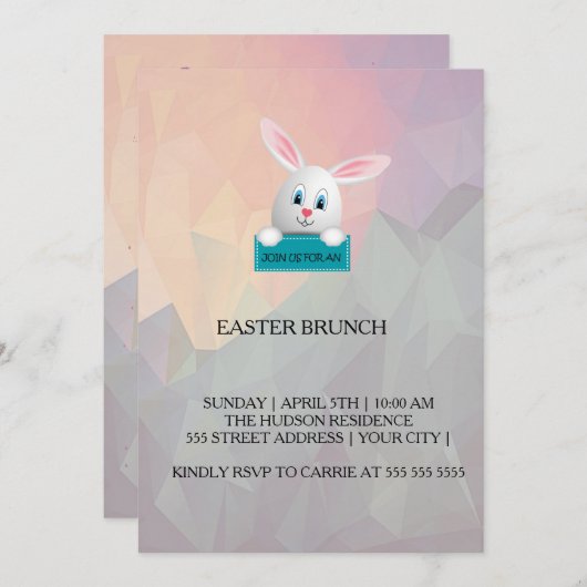 Bunny - Ostereinladung Einladung (Vorne/Hinten)