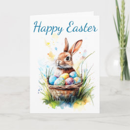 Bunny & Osterkorb für Wasserfarben Karte