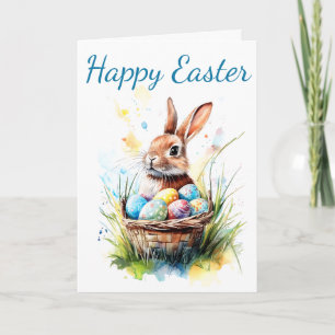 Bunny & Osterkorb für Wasserfarben Karte