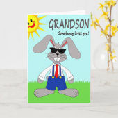 Bunny Overalls Love You Card Karte (Gelbe Blume)