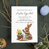 Bunny Painting Eggs Ostereier Jagd Einladung
