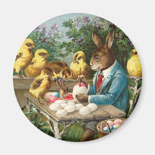 Bunny Painting Ostereier Vintag Magnet (Vorne)