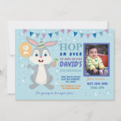 Bunny Partys Birthday Rabbit Foto Osterfeier Einladung (Vorderseite)