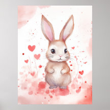 Bunny Pastel mit Herz Braun Augen rosa Nase
