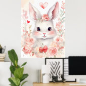 Bunny Pastel mit Herz Braun Augen rosa Wangen Poster (Heimbüro)
