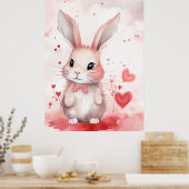 Bunny Pastel mit Herzen Poster (Küche)