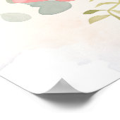 Bunny Pastel mit Rose und Rot-Bogen Poster (Ecke)