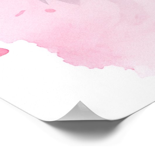 Bunny Pastel niedlich Pink Poster (Ecke)