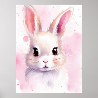 Bunny Pastel niedlich Pink Poster