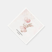 Bunny Pastel Pink Geburtstag | Niedliches Party Ta Serviette (Ecke)