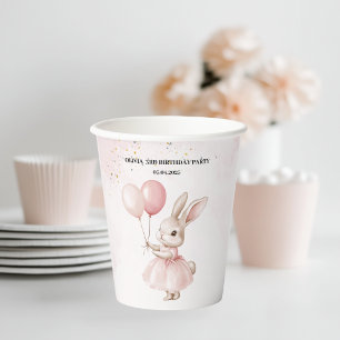 Bunny Pastel Pink Geburtstag Party Trinkbehält Pappbecher
