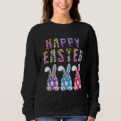 Bunny Pastel Spring Hunt Eggs Rabbit Happy Easter  Sweatshirt (Vorderseite)