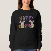 Bunny Pastel Spring Hunt Eggs Rabbit Happy Easter  Sweatshirt (Vorderseite)