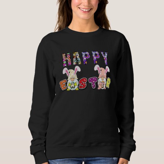 Bunny Pastel Spring Hunt Eggs Rabbit Happy Easter  Sweatshirt (Vorderseite)