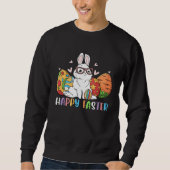Bunny Pastel Spring Hunt Eggs Rabbit Happy Easter Sweatshirt (Vorderseite)