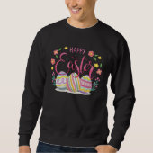 Bunny Pastel Spring Hunt Eggs Rabbit Happy Easter  Sweatshirt (Vorderseite)