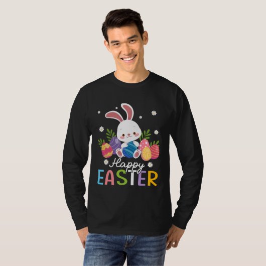 Bunny Pastel Spring Hunt Eggs Rabbit Happy Easter  T-Shirt (Vorne ganz)