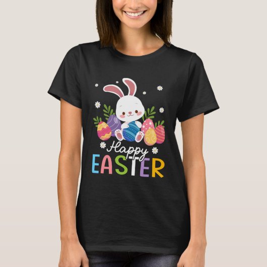 Bunny Pastel Spring Hunt Eggs Rabbit Happy Easter  T-Shirt (Vorderseite)