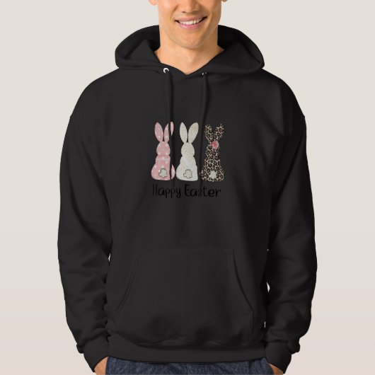 Bunny Pastel Spring Hunt Eggs Rabbit Happy Osterfe Hoodie (Vorderseite)