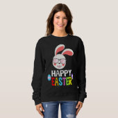 Bunny Pastel Spring Hunt Eggs Rabbit Happy Osterfe Sweatshirt (Vorne ganz)