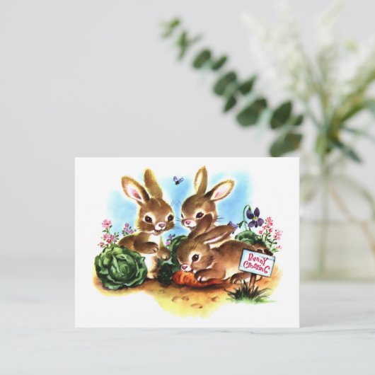 Bunny Patch Postkarte (Stehend Vorderseite)