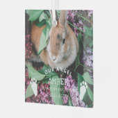 Bunny Paw druckt unser Angel Foto Rabbit Memorial Ornament Aus Glas (Vorderseite links)