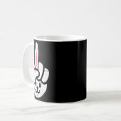 Bunny Peace Sign Oaster Fun Rabbit Spring Men Wome Kaffeetasse (Vorderseite Links)