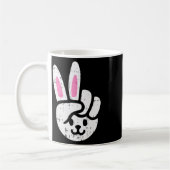 Bunny Peace Sign Oaster Fun Rabbit Spring Men Wome Kaffeetasse (Links)