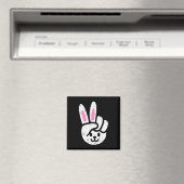Bunny Peace Sign Oaster Fun Rabbit Spring Men Wome Magnet (In Situ (Geschirrspüler))
