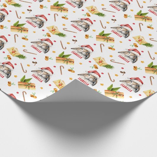 Bunny Personalisiert Christmas Geschenk Wrap Geschenkpapier (Ecke)