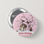 Bunny & Pesky Little Snow Birds! Button (Vorne & Hinten)