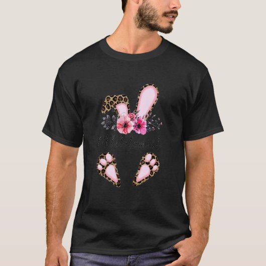 Bunny Phlebotomist Leopard Print Rabbit Niedlich E T-Shirt (Vorderseite)