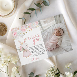 Bunny Photo Birthday Thank You Card Einladung