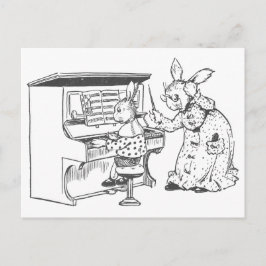 Bunny Piano Lehrer & Ihr Student Postkarte
