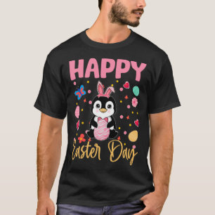 Bunny Pinguin farbenfrohe Eier Jagen Happy Oaster  T-Shirt