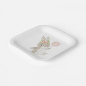 Bunny Pink Balloon 1. Geburtstag Pappteller (Gewinkelt)