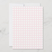 Bunny Pink Bow Gingham Baby Shower Einladung (Rückseite)