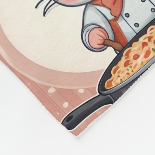 Bunny Pink Cooking Pattern Fleecedecke (Ecke)