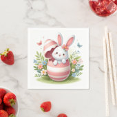 Bunny Pink Egg Serviette (Beispiel)