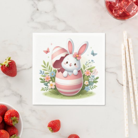 Bunny Pink Egg Serviette (Beispiel)