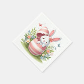 Bunny Pink Egg Serviette (Ecke)