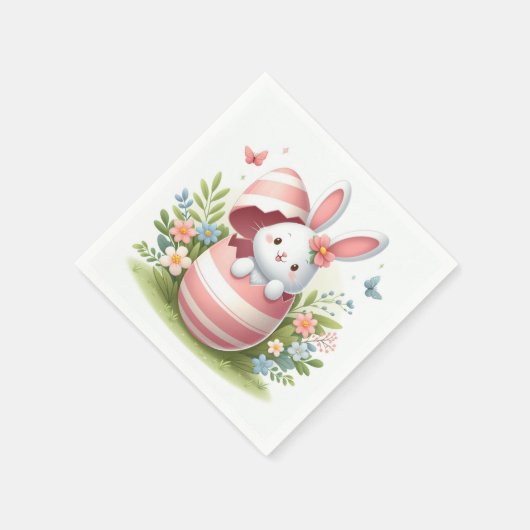 Bunny Pink Egg Serviette (Ecke)